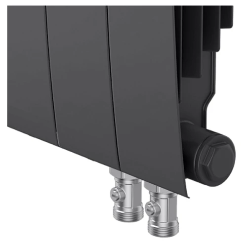 Радіатор із нижнім підключенням Royal Thermo BiLiner 500/Noir Sable VR – 8 секцій: Підведення води Нижний