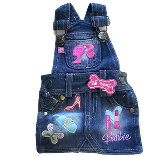 Комбинезон MonkeyDaze Barbie Denim Overall Dress для собак хлопковый синий размер XS