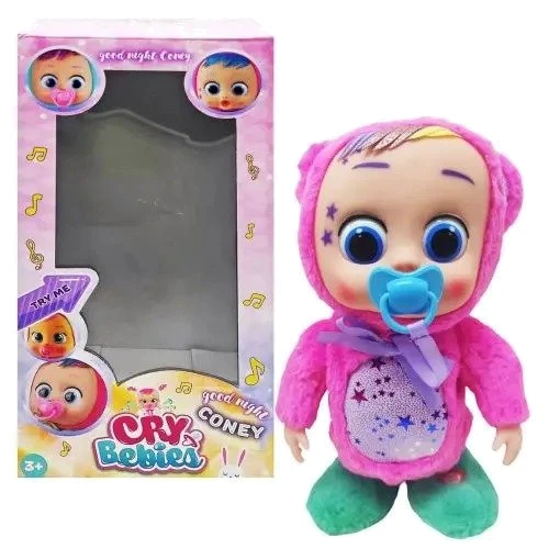 Мягкая музыкальная кукла MIC Cry Babies Мишка (C62898)