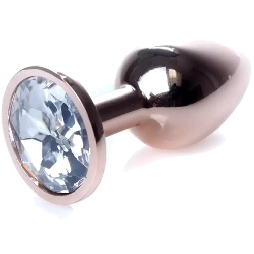 Анальная пробка с кристаллом BOSS of TOYS Boss Series - Jewellery Red Gold PLUG Clear S, BS6400112