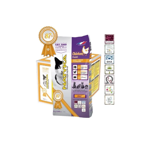 Сухой полнорационный корм Natyka Cats Adult Chiken 2 кг (3760240680703): Тип Сухой корм