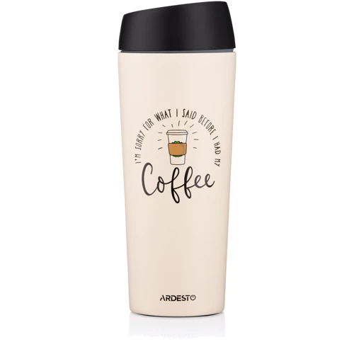 Термокружка Ardesto Coffee Time 450 мл бежевая (AR2645C)
