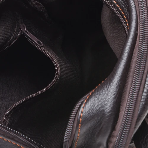 Чоловіча сумка планшет Borsa Leather темно-коричнева (K11027-d.brown): Застібка Блискавка