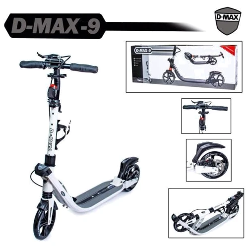 Двухколесный самокат Scale Sports. D-Max-9. White. Дисковый тормоз!: Тип колес литые