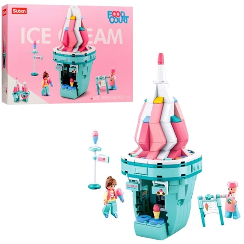Конструктор SLUBAN M38-B0705G кафе-мороженое, фигурки, 301дет, 33-24-7см