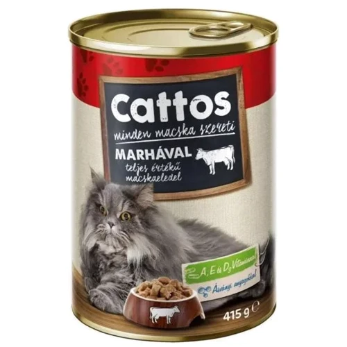 Влажный корм Cattos для взрослых кошек с говядиной 5х415 г (5999883273050): Тип Влажный корм