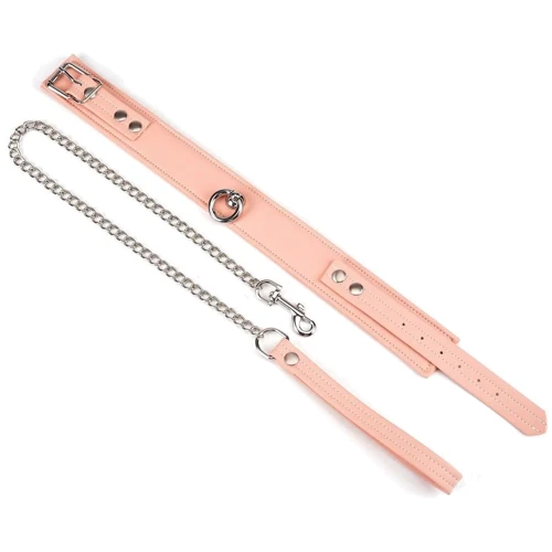 Ошейник с поводком Liebe Seele Dark Candy Pink Collar with Leash