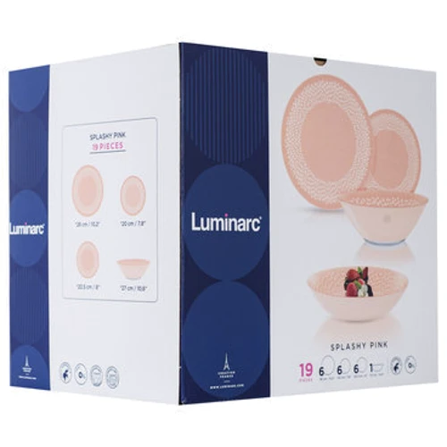Столовый сервиз Luminarc Simply Splashy Pink 19 пр. (Q0310): Материал Закалённое стекло