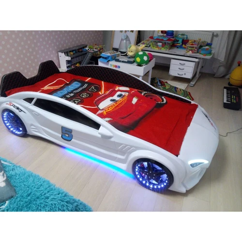 Детская кровать машина Fantasy Mercedes белая фото 9