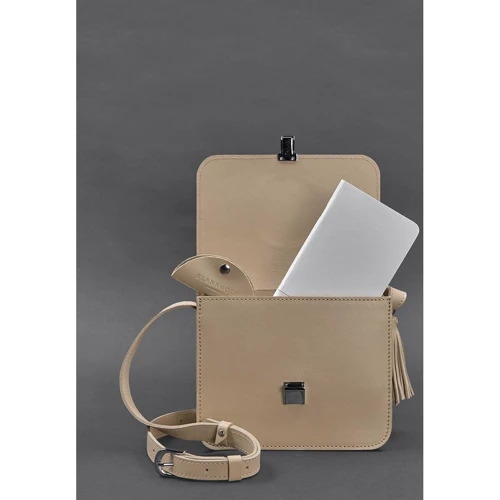 Жіноча сумка-сетчел BlankNote Лілу світло-бежева (BN-BAG-3-light-beige): Стать Женский