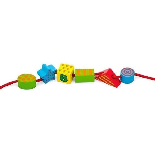 Дерев'яне шнурівка Viga Toys Веселі фігурки (58505): Вік 3-4.5 года