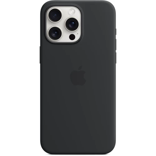 Чехол для iPhone Apple iPhone 15 Pro Max Silicone Case with MagSafe - Black (MT1M3ZM/A): Материалы Силикон