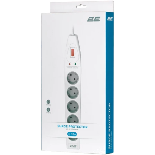 Сетевой фильтр 2E 5XSchuko 3G*1.5мм, 10м, white (2E-SP515M10WH): Количество USB портов, шт Нет