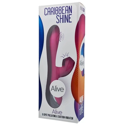 Вибратор-кролик 3 в 1 Alive Caribbean Shine Magenta с вакуумом и пульсирующей стимуляцией точки G