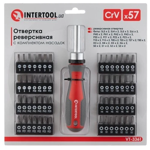 Отвертка реверсивная Intertool VT-3361
