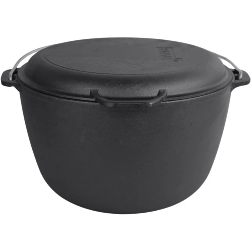 Казан чугунный Brizoll туристический 10 л с крышкой-сковородой (KT10-2)