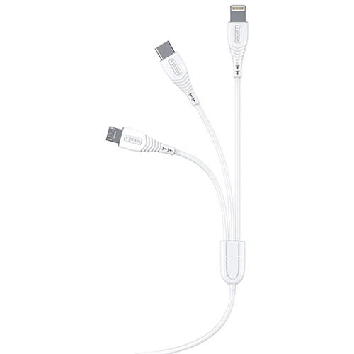 Кабель T-PHOX USB Cable to Lightning/microUSB/USB-C 3A 1.2m White (T-F831 White): Довжина 1,2 м