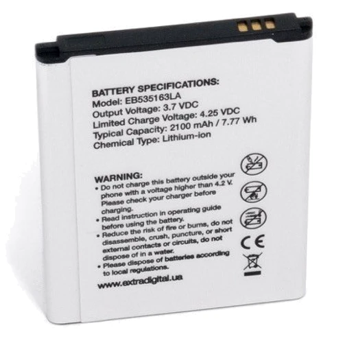 Аккумулятор ExtraDigital 2100mAh (BMS6240) for Samsung i9060 Galaxy Grand Neo (EB535163LA): Производитель ExtraDigital