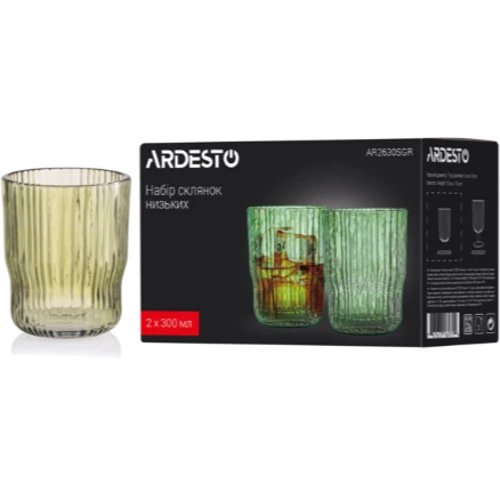Набор низких стаканов Ardesto 300 мл 2 шт. (AR2630SGR): Объем стакана мл 300