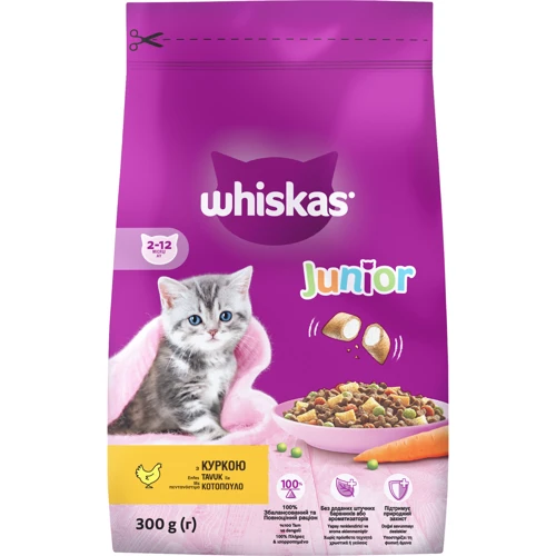 Сухой корм для котят Whiskas с курицей 300 г (5900951139727)
