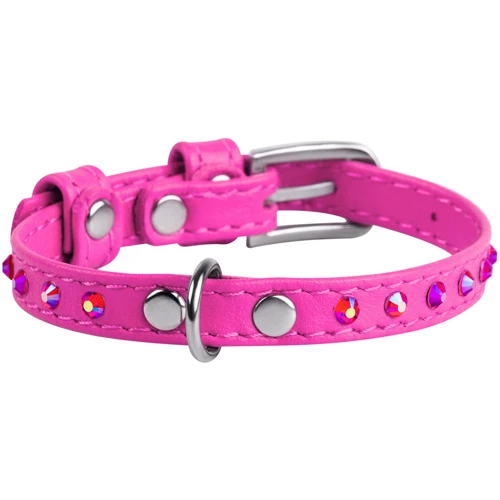 Нашийник WAUDOG Glamour з клейовими стразами 9 мм 19-25 см рожевий (32527): Виробник WAUDOG