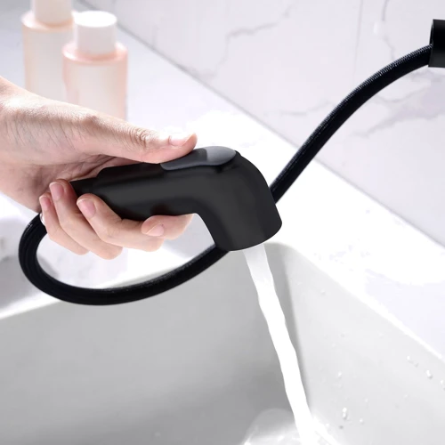 Смеситель для раковины Lefton Single-Hole Rotatable and Pull-Out Faucet-BF2205 Matt Black: Вид смесителя Однорычажный