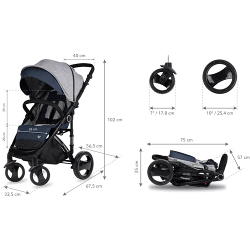Прогулочная коляска Kidwell CARELL Dark Blue фото 12