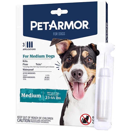 Капли от блох, клещей, вшей для собак PetArmor Medium от 10-20 кг 3х1.34 мл (58435). Цена за 1 пипетку. Продажа упаковкой/3 пипетки.