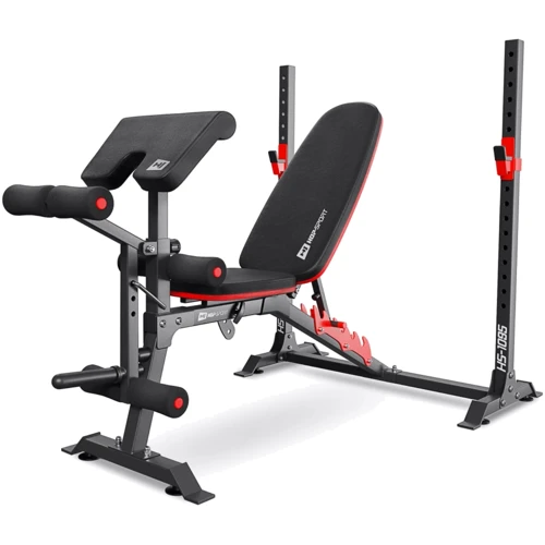 Скамья для жима и пресса Hop-Sport STRONG 108 кг HS-1095 (UT-10000697): Конструкция изогнутая, складная
