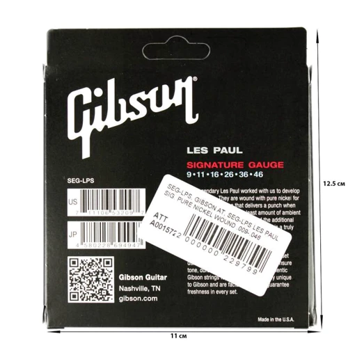 Струна для гитар Струны для электрогитары Gibson SEG-LPS Les Paul Sig. Pure Nickel Wound .009-.046: Тип Комплект струн