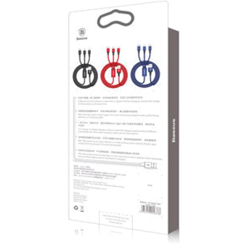 Кабель Baseus USB Cable to Lightning/microUSB/USB-C Rapid 1.2m Black (CAMLT-SU01) фото 8