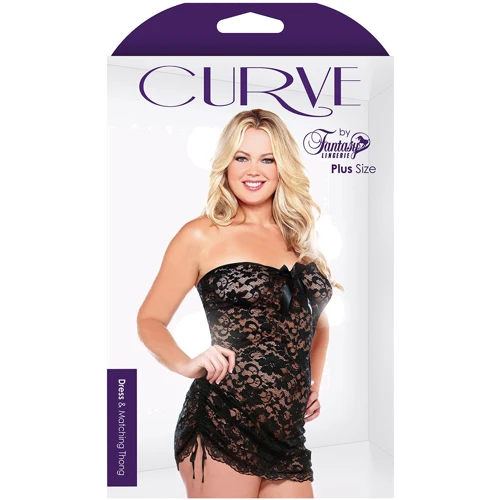 Мини платье без бретелей и стринги Fantasy Lingerie, XL/XXL