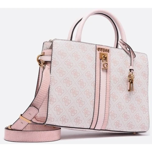 Женская сумка тоут GUESS GINEVRA LOGO ELITE SCITY STCHL бежево-розовая (HWSB8675060-BHG): Застежка Молния