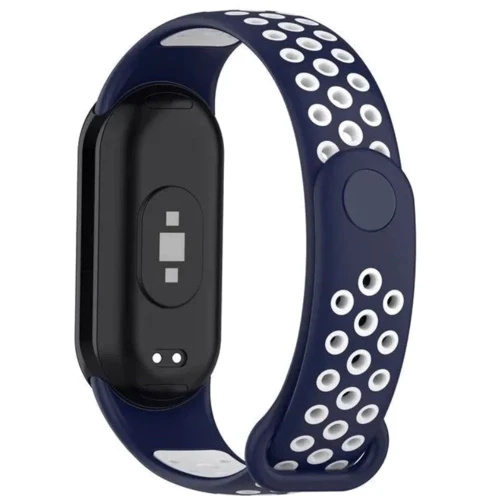 Ремінець Becover Sport Band Vents Style Blue/White for Xiaomi Smart Band 10 (713632)