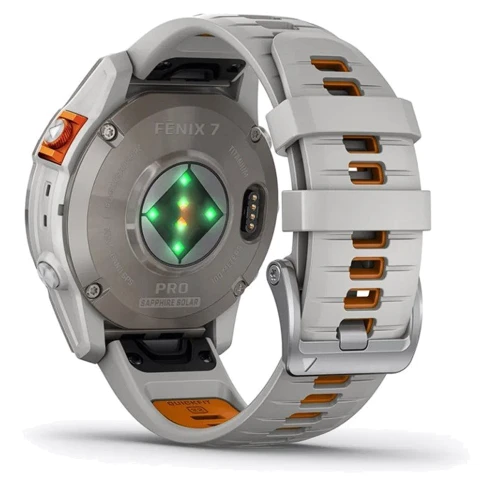 Смарт-годинник Garmin Fenix 7 Pro Sapphire Solar Titanium with Fog Gray/Ember Orange Band (010-02777-21): Матеріал ремінця силикон