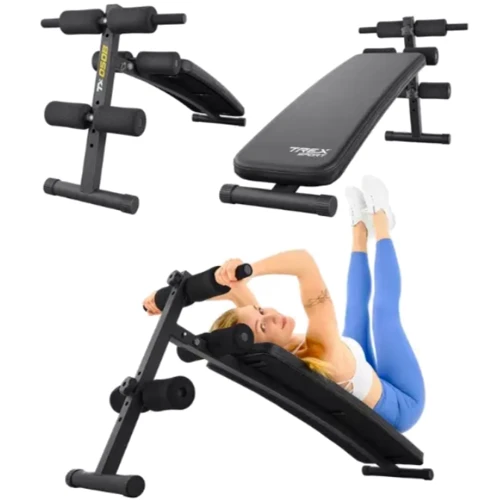 Скамья для жима и пресса Trex Sport TX-050B (5902308230989): Конструкция изогнутая, складная