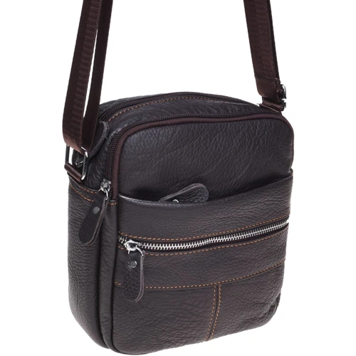 Мужская сумка через плечо Borsa Leather коричневая (K11020-brown): Страна производитель Тайвань