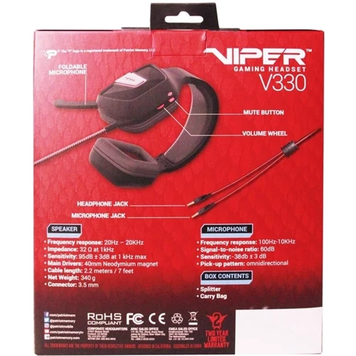 Наушники Patriot Viper V330 Stereo Gaming Black фото 8