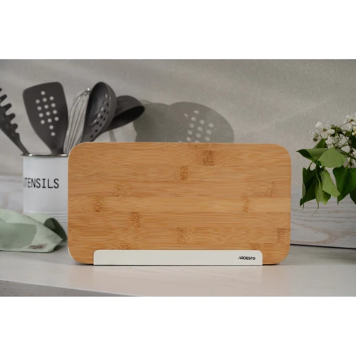 Хлібниця Ardesto Midori 33х13х18 см метал бамбук Білий (AR0914WB)