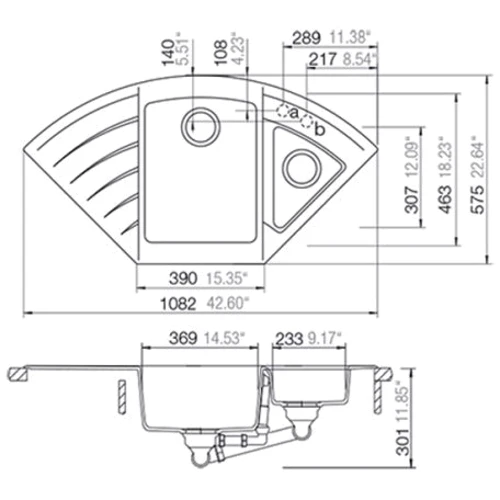 Кухонная мойка SCHOCK LOTUS C150 Stone-88 (54129088): Форма Угловая