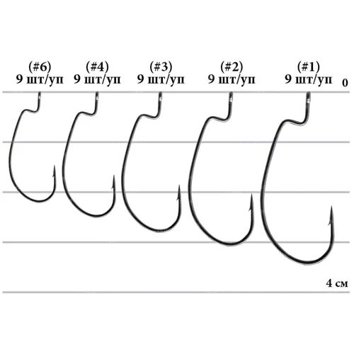 Крючок Decoy Worm 19 S.S. Hook 6, 9шт (1562.00.07): Тип Офсетный