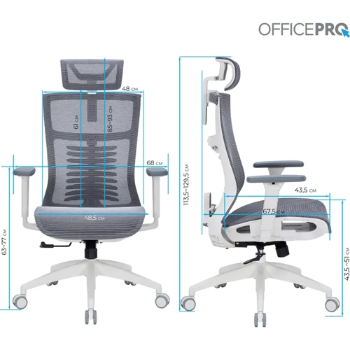 Офісне крісло OfficePro Balance OC620-W-DG-DG фото 7