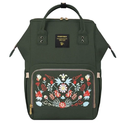 Рюкзак для мами Sunveno Diaper Bag Dark Green Embroidery (NB22179.DGE): Виробник Sunveno