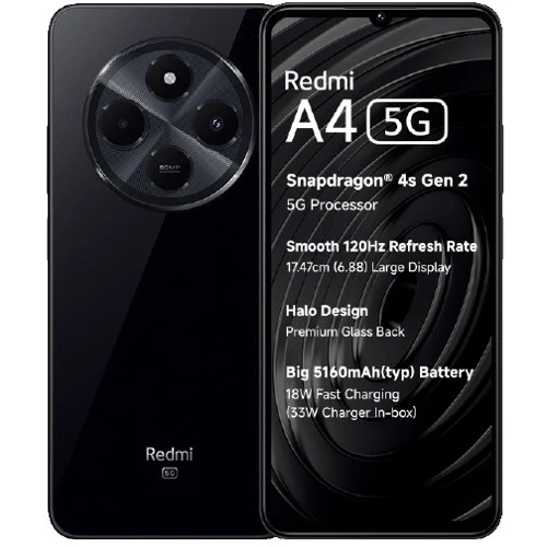 Смартфон Xiaomi Redmi A4 5G 4/128Gb Starry Black (Global): Дисплей 6.88" IPS LCD (1640x720)