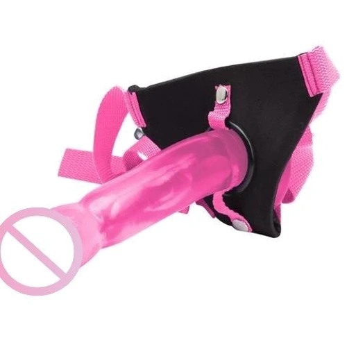 Страпон Climax Strap-on Ice Dong & Harness set, розовый