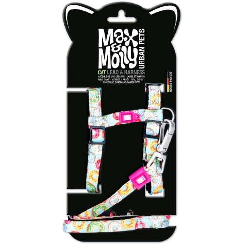 Поводок и шлея Max & Molly Urban Pets Cat Harness/Leash Set - Donuts/1 Size (4255636802122)