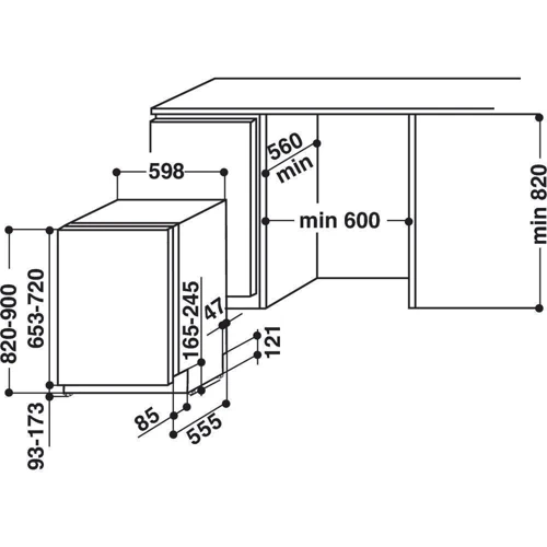 Встраиваемая посудомоечная машина Whirlpool WIO 3T133 DL E S: Цвет белый
