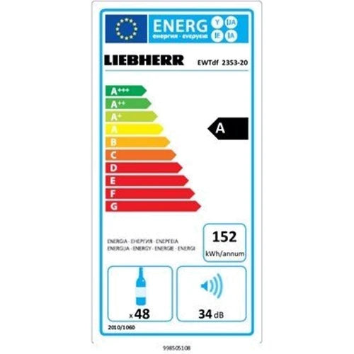 Встраиваемый винный шкаф Liebherr EWTdf 2353: Размеры ВxШxГ, см 121.7 х 55.7 х 54.1