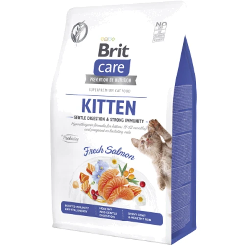 Сухой корм Brit Care Cat GF Kitten Gentle Digestion Strong Immunity для котят с лососем 400 г (8595602565030)