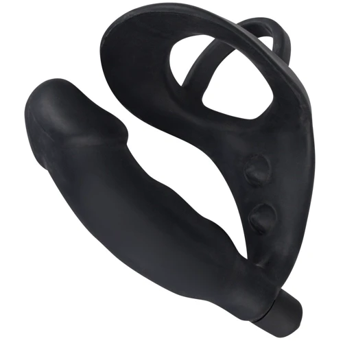 Стимулятор простаты с эрекционным кольцом Orion Black Velvets Ring & Plug